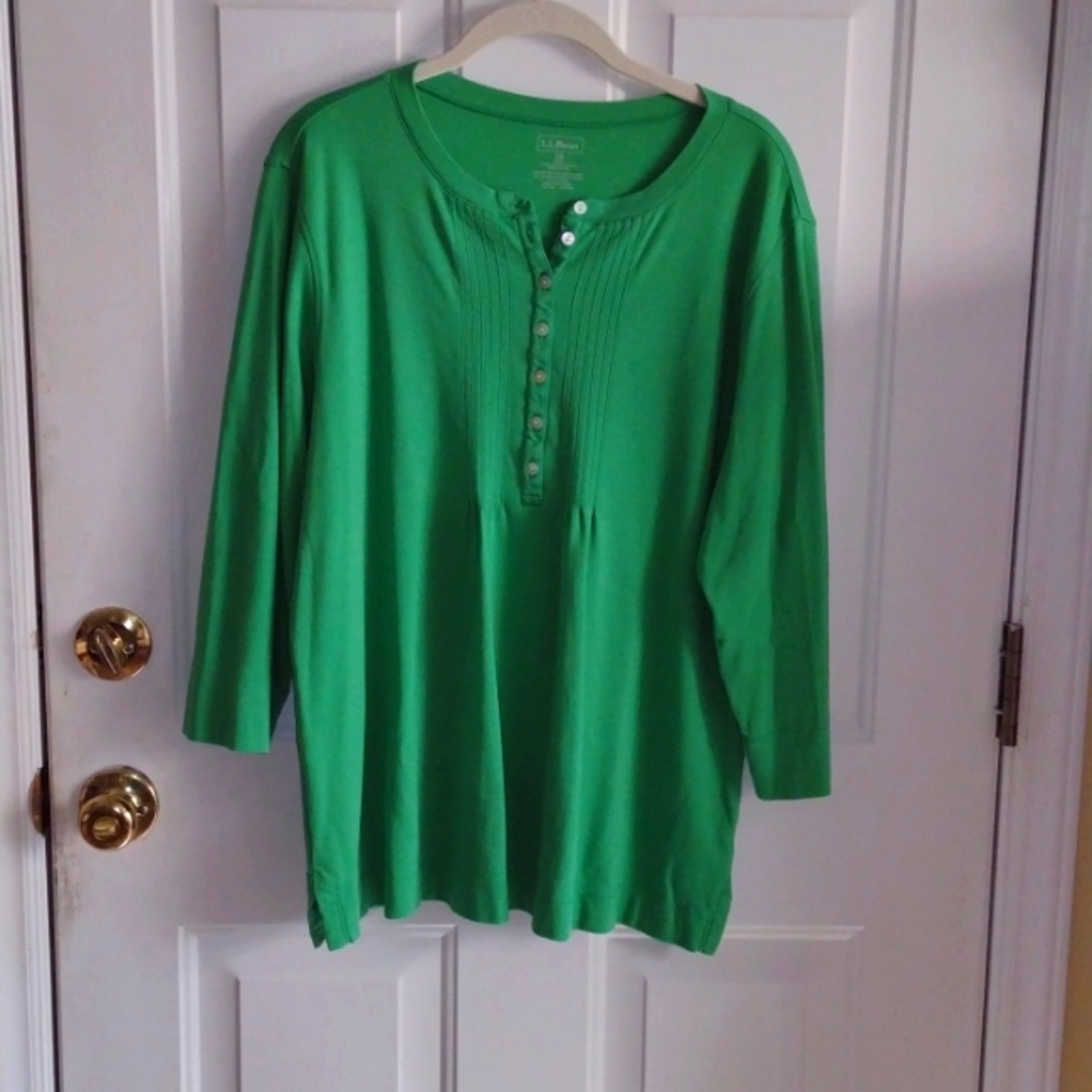 L.L. Bean Womens Top with 3/4 Sleeves Size 1X